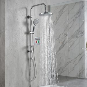 Lenzo Luxury Shower Column Set with Rain Shower & Handheld Shower – Chrome Finish