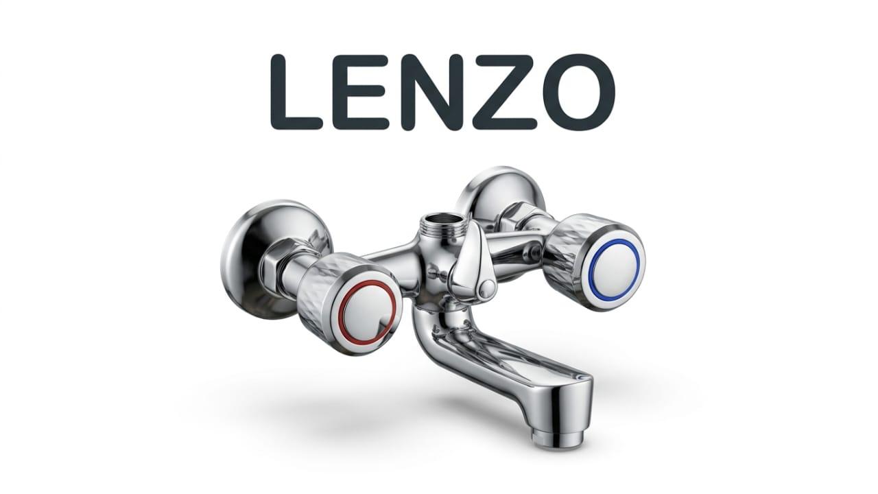 Lenzo Wall Mixer Tap β Dual Handle Bath Mixer with Chrome Finish