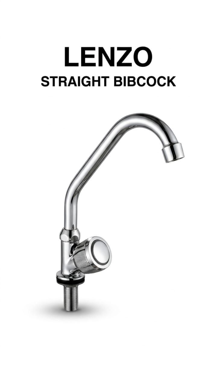 Lenzo Straight Bibcock Tap โ Chrome Finish Wall Mounted Faucet