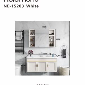 Helemend NE-15203 White Bathroom Vanity Cabinet Set – 100CM