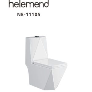 Helemend NE-11105 Modern One-Piece Ceramic Toilet – Elegant Geometric Design