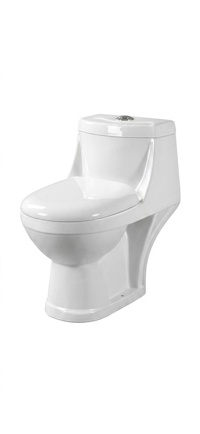 Modern One Piece Ceramic Toilet Seat โ White