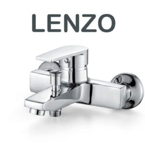Lenzo Modern Chrome Bath Mixer Tap – Wall Mounted Bathroom Faucet