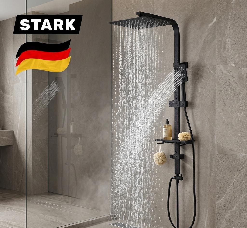 STARK Luxury Shower Column Set with Rain Shower & Hand Shower โ Matte Black Finish