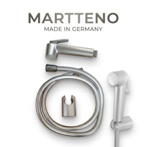 MARTTENO Premium Handheld Bidet Sprayer Set – Brushed Silver Finish with Hose & Wall Mount
