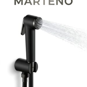 MARTENO Premium Handheld Bidet Sprayer Set – Matte Black Finish with Hose & Wall Mount