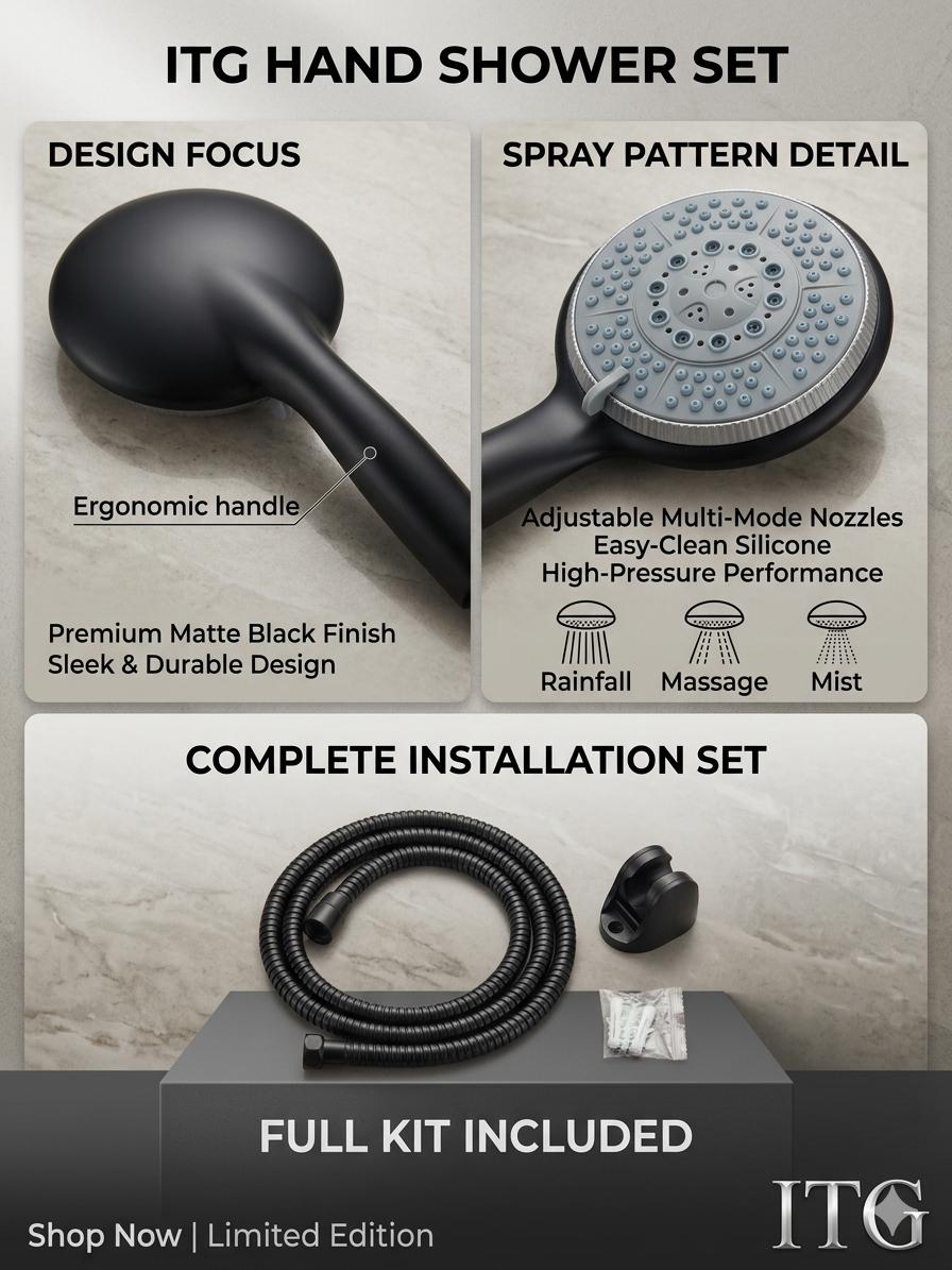 ITG Hand Shower Set - Matte Black